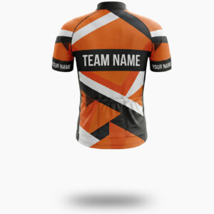 Orange Men's Cycling Jersey Custom Name, Personalized Name, Custom Team Logo Bike Jersey - Short Sleeve Cycling Jersey-White