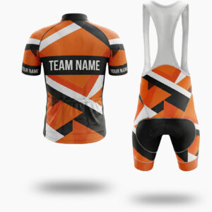 Orange Men's Cycling Jersey Custom Name, Personalized Name, Custom Team Logo Bike Jersey - Short Sleeve Cycling Jersey Kit-White
