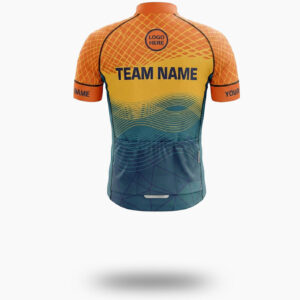 Orange Men's Cycling Jersey Personalized Name, Custom Team Name and Logo Cycling Jersey - Short Sleeve Cycling Jersey-White