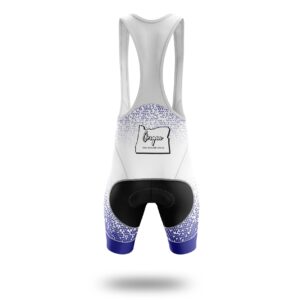 Oregon Cycling Jersey, Oregon Map Cycling Jersey - Bib Shorts-White
