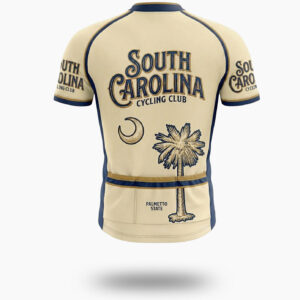 Palmetto State Bike Jersey, South Carolina Cycling Club Men's Cycling Jersey - Short Sleeve Cycling Jersey-White