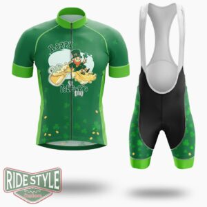 Patrick's Day, Happy St.Patrick's Day Cycling Jersey Outfit - Short Sleeve Cycling Jersey Kit-White