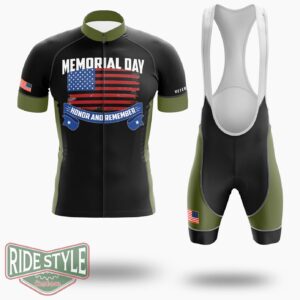 Patriotic American Memorial Day Veterans Day Us Cycling Jersey Kit - Short Sleeve Cycling Jersey Kit-White
