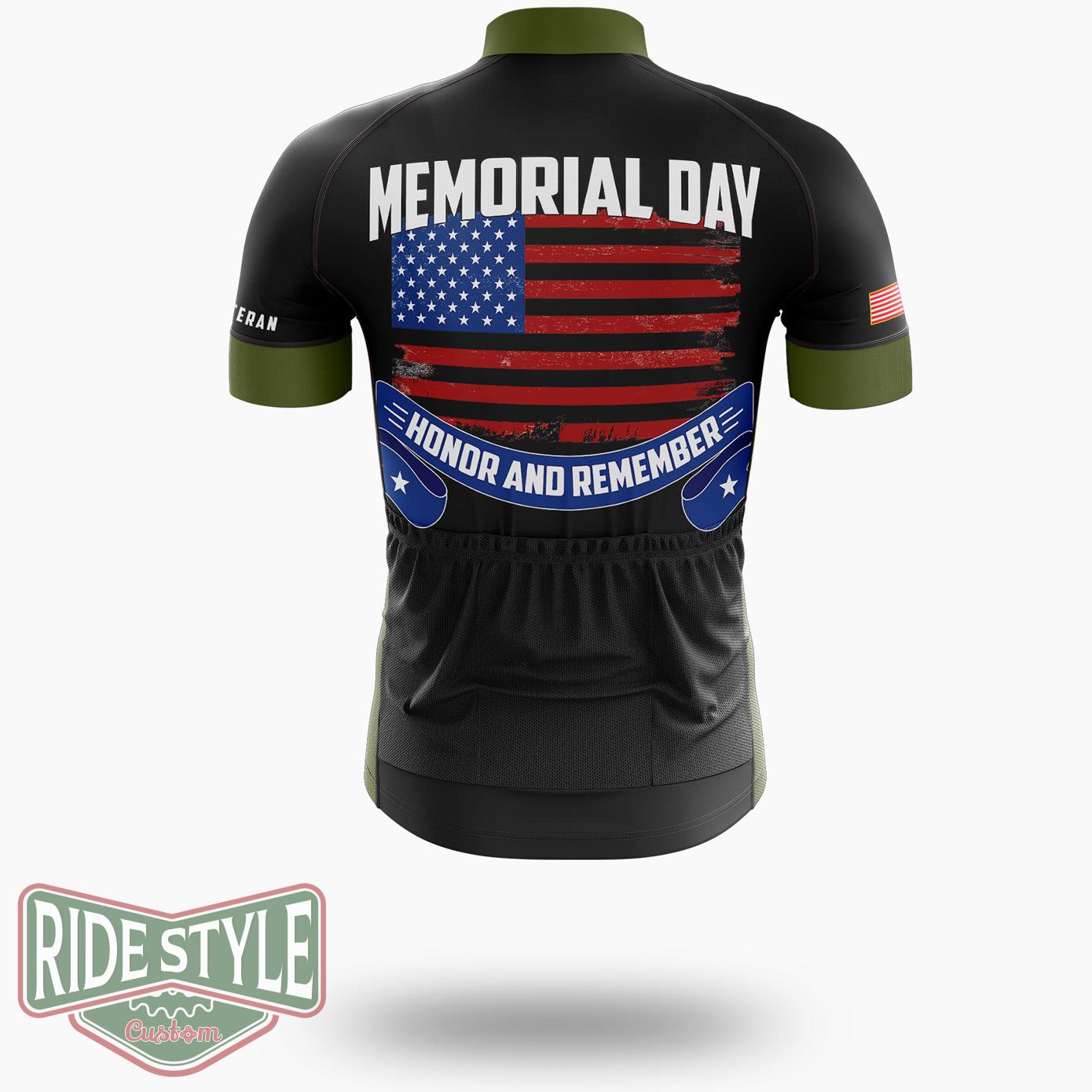 Patriotic American Memorial Day Veterans Day Us Cycling Jersey Kit - Short Sleeve Cycling Jersey-White