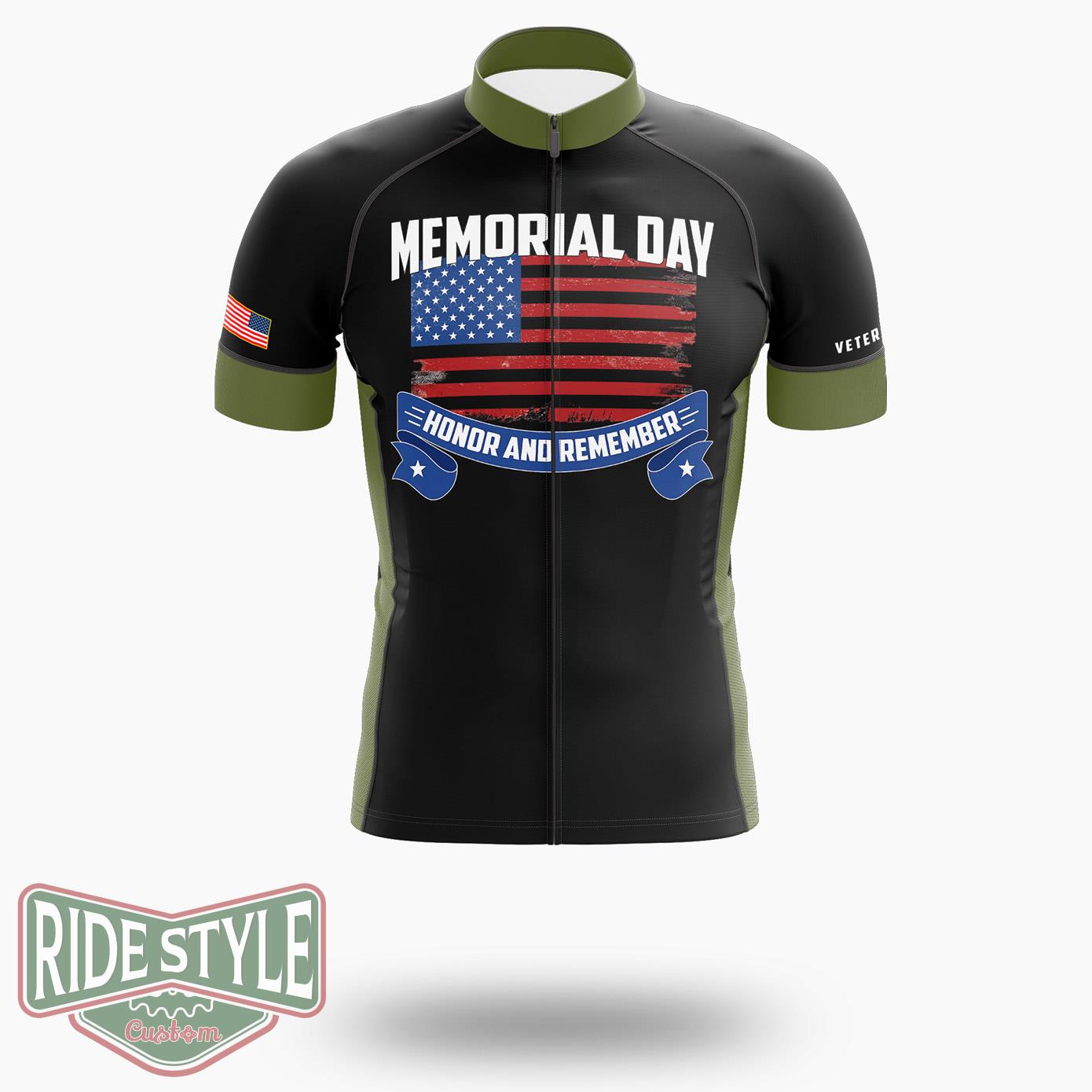 Patriotic American Memorial Day Veterans Day Us Cycling Jersey Kit - Short Sleeve Cycling Jersey-White