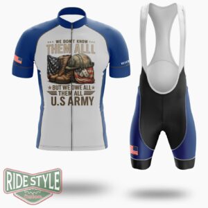 Patriotic We Owe Them All Veterans Day Cycling Jersey Kit - Short Sleeve Cycling Jersey Kit-White