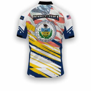 Pennsylvania States Cycling Jersey, USA Flag Men Women Jersey Full Kit - Short Sleeve Cycling Jersey-White