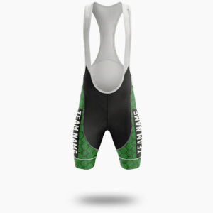 Personalized Name, Custom Team Name, Logo Custom Green Cycling Jersey - Bib Shorts-White