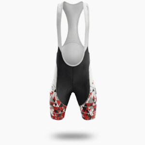 Personalized Name Red Cycling Jersey, Custom Team Name, Custom Logo Jersey - Bib Shorts-White