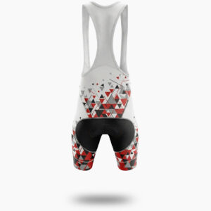 Personalized Name Red Cycling Jersey, Custom Team Name, Custom Logo Jersey - Bib Shorts-White