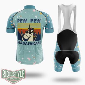 Pew Pew Madafakas Cycling Jersey Kit, Bicycle Clothing - Short Sleeve Cycling Jersey Kit-White