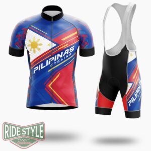 Pilipinas Cycling Team Cycling Jersey Outfit - Short Sleeve Cycling Jersey Kit-White