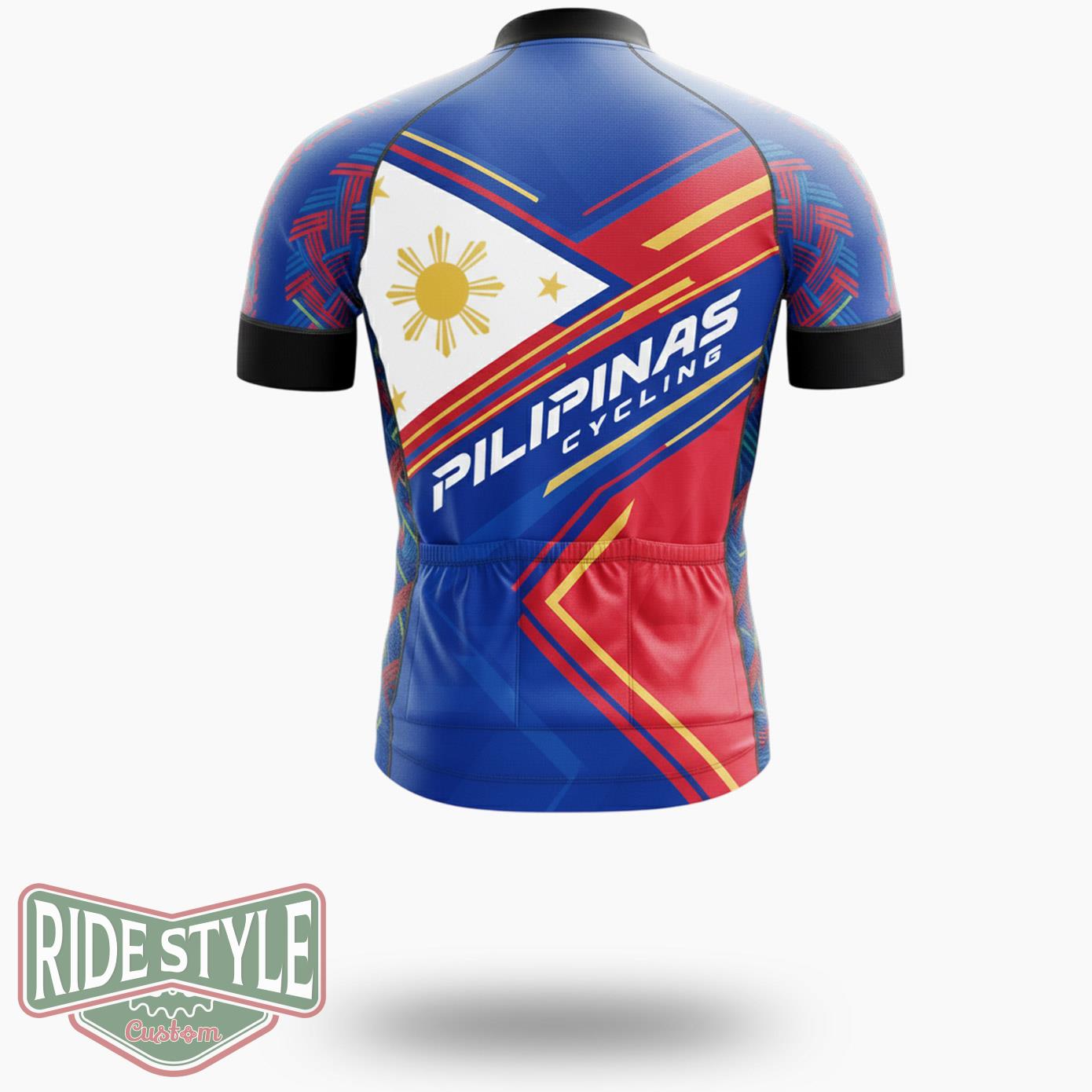 Pilipinas Cycling Team Cycling Jersey Outfit - Short Sleeve Cycling Jersey-White