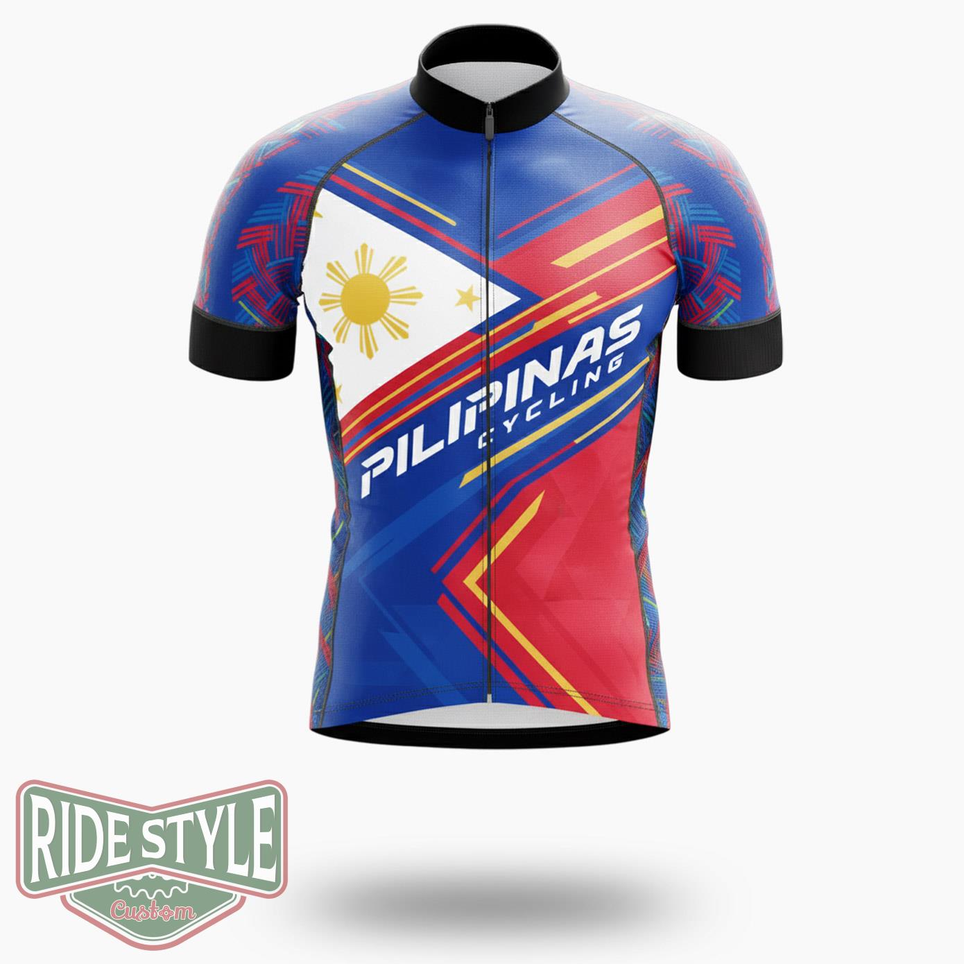 Pilipinas Cycling Team Cycling Jersey Outfit - Short Sleeve Cycling Jersey-White