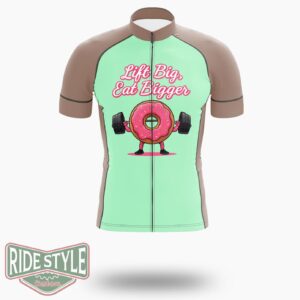 Playful Pink Frosted Donut Lifting Barbell Cycling Jersey Kit, Bicycle Clothing Summer New - Short Sleeve Cycling Jersey-White