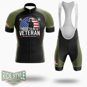 Proud To Be A Veteran, Gift for Veterans, Veteran Cycling Jersey - Short Sleeve Cycling Jersey Kit-White