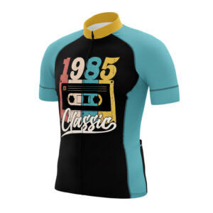 Retro Cassette Tape 1984 Custom Year Cycling Jersey, Men's Bike Jersey - Short Sleeve Cycling Jersey-White