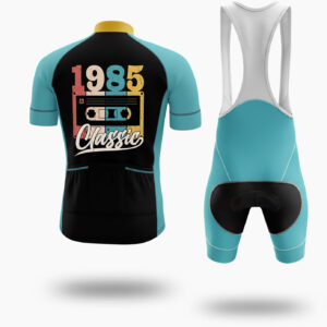 Retro Cassette Tape 1984 Custom Year Cycling Jersey, Men's Bike Jersey - Short Sleeve Cycling Jersey Kit-White