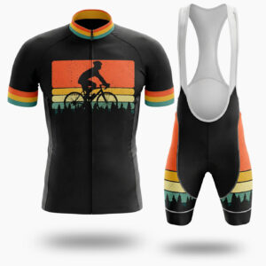 Retro Men's Cycling Jersey Full Set - Short Sleeve Cycling Jersey Kit-White