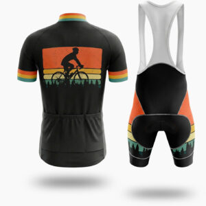Retro Men's Cycling Jersey Full Set - Short Sleeve Cycling Jersey Kit-White