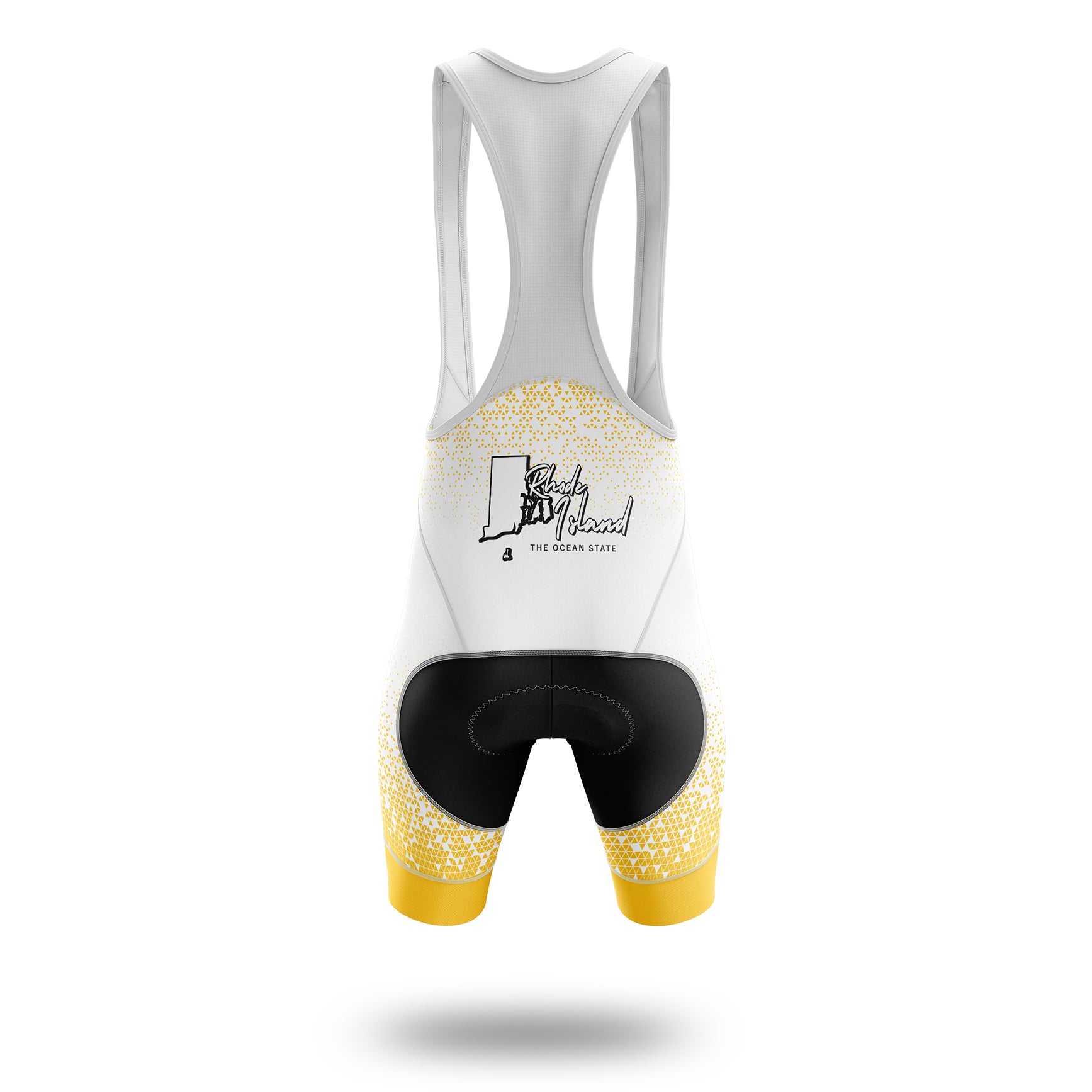 Rhode Island Cycling Jersey, Rhode Island Map Cycling Jersey - Bib Shorts-White