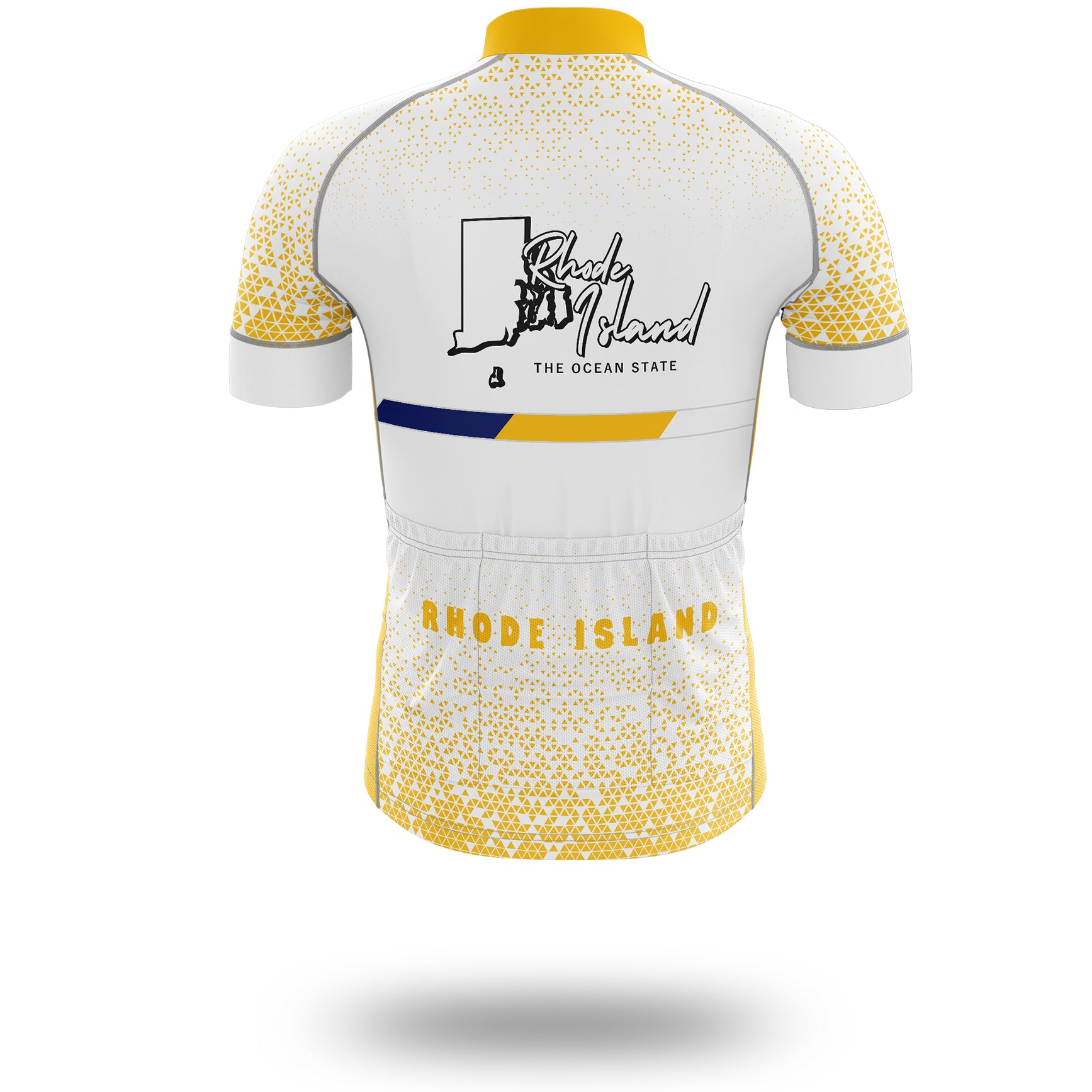 Rhode Island Cycling Jersey, Rhode Island Map Cycling Jersey - Short Sleeve Cycling Jersey-White