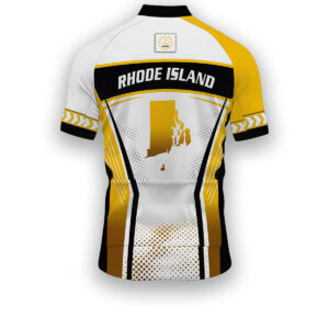 Rhode Island States Cycling Jersey, Maps Haftone Vintage Pattern Men Women Jersey Full Kit - Short Sleeve Cycling Jersey-White