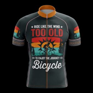 Ride Like The Wind Too Old To Enjoy The Journey Bicycle Cycling Jersey, Cycling Bicycle Shirt - Men's Short Sleeve Jersey - S