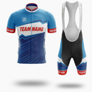 Royal Color Men's Cycling Jersey Custom Name, Custom Your Team Name and Team Logo Men Jersey - Short Sleeve Cycling Jersey Kit-White