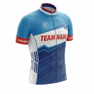 Royal Color Men's Cycling Jersey Custom Name, Custom Your Team Name and Team Logo Men Jersey - Short Sleeve Cycling Jersey-White