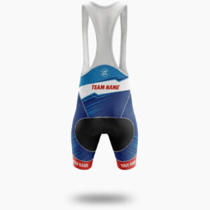 Royal Color Men's Cycling Jersey Custom Name, Custom Your Team Name and Team Logo Men Jersey - Bib Shorts-White