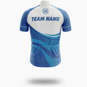 Royal Men's Cycling Jersey, Custom Your Team Name, Bike Jersey For Your Team - Short Sleeve Cycling Jersey-White