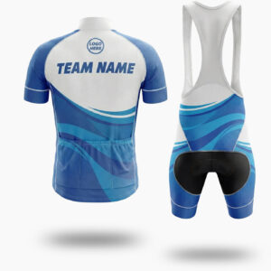 Royal Men's Cycling Jersey, Custom Your Team Name, Bike Jersey For Your Team - Short Sleeve Cycling Jersey Kit-White