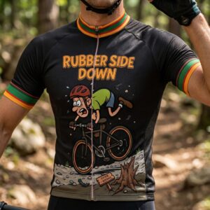 Rubber Side Down Cycling Jersey, Cycling Bicycle Shirt 1