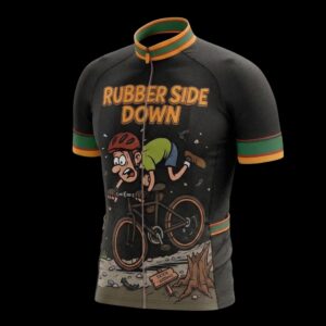 Rubber Side Down Cycling Jersey, Cycling Bicycle Shirt 2