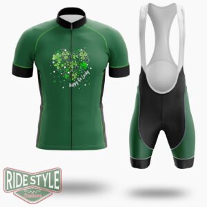 Saint Patrick's Day Heart Cycling Jersey Outfit - Short Sleeve Cycling Jersey Kit-White