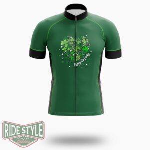 Saint Patrick's Day Heart Cycling Jersey Outfit - Short Sleeve Cycling Jersey-White