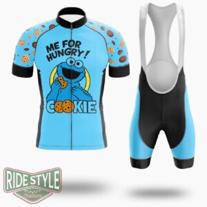 Sesame Street Cookie Monster Toddler And Youth Cycling Jersey Kit, Bicycle Clothing - Short Sleeve Cycling Jersey Kit-White
