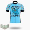 Sesame Street Cookie Monster Working For Crumbs Cycling Jersey Kit, Bicycle Clothing - Short Sleeve Cycling Jersey-White
