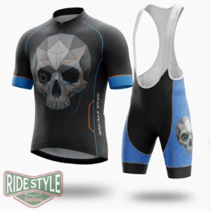 Skull Black Cycling Jersey Outfit - Short Sleeve Cycling Jersey Kit-White
