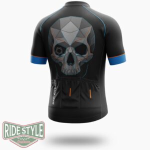 Skull Black Cycling Jersey Outfit - Short Sleeve Cycling Jersey-White