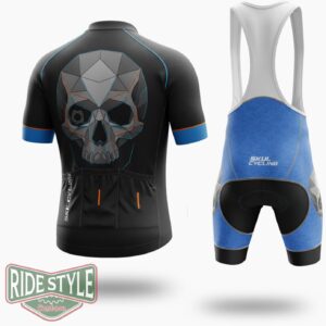 Skull Black Cycling Jersey Outfit - Short Sleeve Cycling Jersey Kit-White