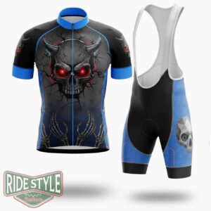 Skull Halloween Cycling Jersey Outfit - Short Sleeve Cycling Jersey Kit-White