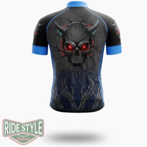 Skull Halloween Cycling Jersey Outfit - Short Sleeve Cycling Jersey-White