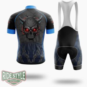 Skull Halloween Cycling Jersey Outfit - Short Sleeve Cycling Jersey Kit-White