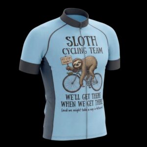 Sloth Cycling Team We'll Get There When We Get There Cycling Jersey, Cycling Bicycle Shirt, Bib Short 3