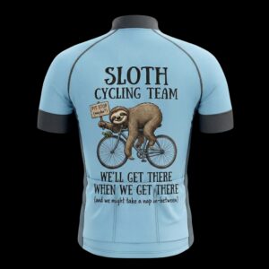 Sloth Cycling Team We'll Get There When We Get There Cycling Jersey, Cycling Bicycle Shirt, Bib Short 4