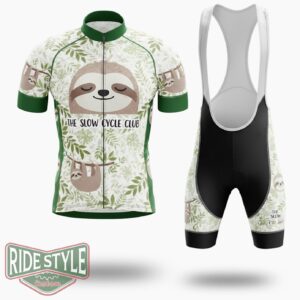 Solth The Slow Cycle Club Cycling Jersey Outfit - Short Sleeve Cycling Jersey Kit-White