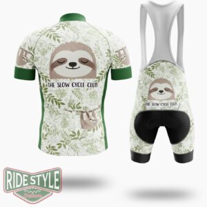 Solth The Slow Cycle Club Cycling Jersey Outfit - Short Sleeve Cycling Jersey Kit-White