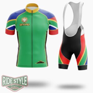 South Africa Cycling Jersey Outfit - Short Sleeve Cycling Jersey Kit-White